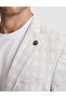 Light Gray Cotton Blend Slim Fit Plaid Jacket 50267015-Vr001 - 6