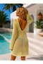 Mini Length Openwork Chest Cut-Out Pearl Detail 100% Cotton Beach Dress Ss26El0046 - 5