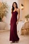 Women's Cross-Back Strap Long Sandy Dress - Cherry - 6