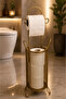 AngDesign Metal Basket Toilet Paper Holder Stand - Antique - 4