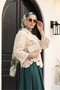Wide Sleeve Embroidered Buttoned Linen Shirt -Cream - 3