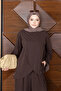 Women's Modal Cupra Fabric Asymmetrical Cut Hijab Set 1224 Brown - Premium Series - 4