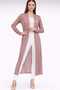 Long Thin Knitwear Cardigan Straight Cut Seasonal Loose Cardigan with Slit Detail