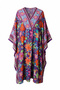Phuket Flower-Patterned Viscose Kaftan Dress - 2