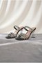 Rose Women's Black Braided 7 cm Transparent Heeled Daily Slippers - 2