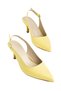 Zri̇n-1152 Premium Yellow Patent Leather Daily 7 cm Heeled Shoes - 3