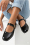 Women's Black Ballerinas Comfortable Lightweight No Sound Orthopedic Daily Mother Shoes Home Office Outdoor Shoes