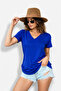 Women's V-Neck Viscose Combed Cotton T-Shirt a Quality - 5