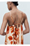 Palm Print Halter Neckline Dress - 7