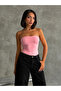 Women's Candy Pink Scuba Athlete Top Strapless Top - 2