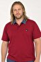 Large Size Polo Denim Collar T-Shirt 23420 Claret Red - 3