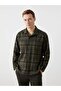 Comfortable Fit Long Sleeve Plaid Gabardine Men's Shirt