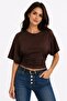 Natural Viscose Blouse with Wide Sleeves and Fitted Waist