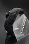 Bym Black Pleated Knotted Women's Hair Crown Fabric Daily Stylish Hair Accessory - 4