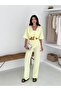 Tied Linen Double Set-Yellow Yellow