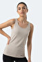 Vladlen Women's Slim Fit Sleeveless Stone Gray Undershirt - 5