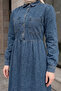 Double Pocketed Blue Denim Dress - 2