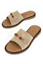 , Women's Genuine Leather Slippers 1611047Z26672 Mink - 7
