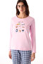 Pink Carrot Cake Cotton Trousers Pajama Set - 2