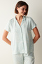 Josie Green Printed Shirt Trousers Mint Green Pajama Set - 2