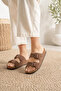 Double Buckle Unisex Slippers Cork Sole Non-Slip Daily Comfortable Summer Slippers - 3