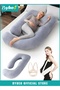 Pregnancy Pillow + Maternity Belt Set, Maternity Pillows with Removable Crystal Velvet Cover, U-Shape Full Body Pillow for Sleeping, Body Pillows for Adults With Adjustable Belly Bands and Supports