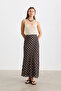 Blue Polka Dot Patterned Skirt - 4