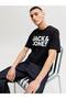 Jjecorp Logo Tee Ss O-Neck Noos Men's T-Shirt 12151955 Black/Slim/Large Print/White - 3