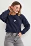 3 Thread Bow Embroidered Crop Sweatshirt - 4
