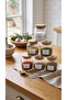 Bamboo & Stylish Vacuum Lid 6-Piece Glass Spice Set 300ML - 2