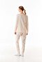 Rabbit Embroidered Crew Neck 2 Piece Pajamas Set - 4