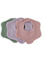 3-Piece 100% Organic Cotton 8-Layer Multi Muslin Flower Model Baby Bib, Drool and Feeding Bib, Collar
