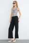 Elastic Waist Pleated Palazzo Trousers - 4