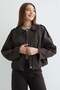 Zippered Oversized Denim Jacket - 5