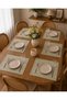 Striped Green 6-Piece Natural Linen Bohemian Vintage Cream Placemat - 2