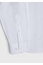 White Plain Casual Fit Long Woven Casual 100% Cotton Shirt - 6