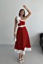 Women's Midi Bow Detailed Belted Evening Dress - 3