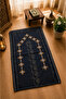Dowry Box Cross-Stitch Etamin Embroidered Black Prayer Rug 70 X 120 - 6