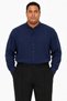 Battal Size Navy Blue Men's Shirt 100% Cotton Muslin Fabric