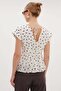 Polka Dot Pleated Blouse with Lace-Up Back - 7