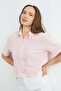 Striped Oversize Crop Shirt - 6