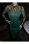 Asra Tulle Detail Sparkling Evening Gown Emerald 583080 - 3
