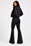 Women's Winter Fleece-Lined Large Size Spanish Trotting Diver Fabric Leggings Pants - 2