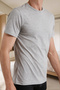 Men's Crew Neck Undershirt Gray - 3