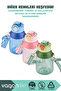 800ml New Collection Neck Strap Thick Silicone Straw Handle Lockable Lid Cute Animal Polycarbonate Children's School Water Bottle with Sticker Gift - 6
