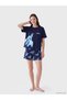 Alita City Women's Stitch Printed Pajama Set with Shorts