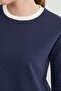 3 Thread Ribbed Sweatshirt with Ribbed Neckline - 7