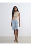 Two Mt Shop Quality Lcw Jeans Indigo Denim Straight Bermuda Women's Jean Shorts