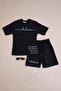 Text Printed Crew Neck Boys' 2-Piece Set