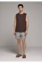 Slim Fit Striped Men's Anthracite Swim Shorts - 3